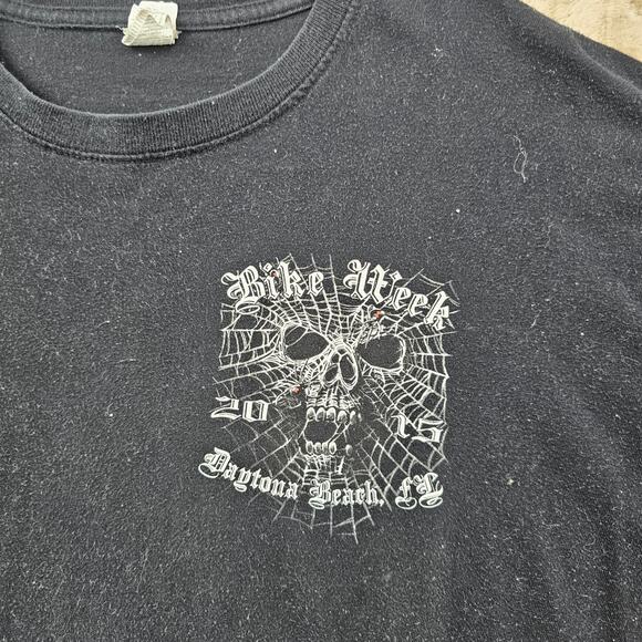 Bike Week Shirt Mens 2XL Daytona Beach Y2K Skull Grunge Streetwear Spider Web - Picture 3 of 7